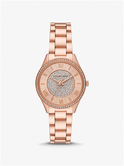 michael kors womens rose gold watch mini lauryn pave|Mini Lauryn Pavé Rose Gold.